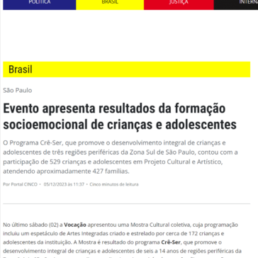 Evento apresenta resultados da formação socioemocional de crianças e adolescentes – Portal Cinco