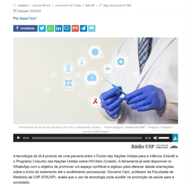 Kefi, a inteligência artificial voltada para jovens diagnosticados com o vírus do HIV – Jornal da USP