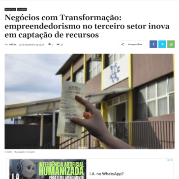 Negócios com Transformação: empreendedorismo no terceiro setor inova em captação de recursos – Jornal Tribuna