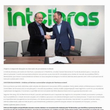 Intelbras e FiberHome oficializam parceria – IP News