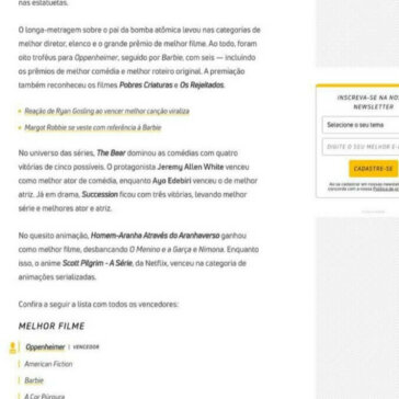 Critics Choice Awards 2024 | Veja todos os vencedores da premiação – Omelete