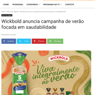 Wickbold anuncia campanha de verão focada em saudabilidade – Grandes Nomes da Propaganda