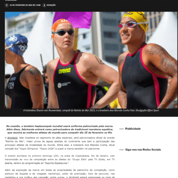 Esportes Olímpicos: Wickbold patrocina evento Rainha do Mar e campeã olímpica Ana Marcela Cunha – jw news