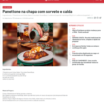 Panettone na chapa com sorvete e calda – ClickPB