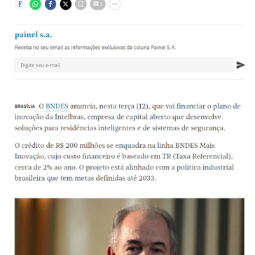 BNDES financia plano de investimento da Intelbras – Folha