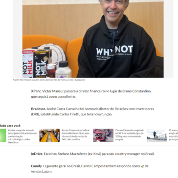 Alto Escalão: NotCo tem novo presidente – Estadão