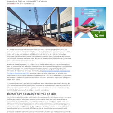 Escassez de mão de obra gera preocupação para crise na construção civil | InfraRoi