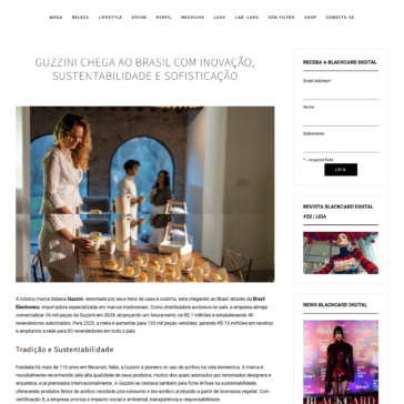 Guzzini Chega ao Brasil com Inovação, Sustentabilidade e Sofisticação