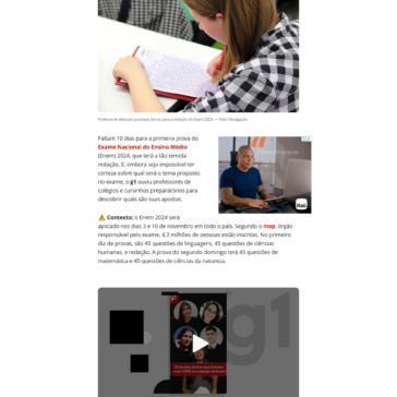 Tema da redação do Enem 2024: celular nas escolas, crise do clima e IA são apostas de professores