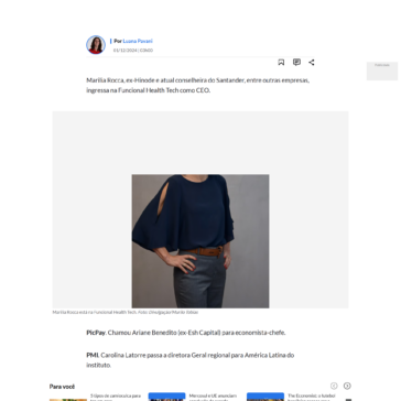 Alto Escalão: Marilia Rocca está na Funcional Health Tech – Estadão