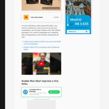 Kodak volta ao Brasil com câmera instantânea Mini Shot | Canaltech