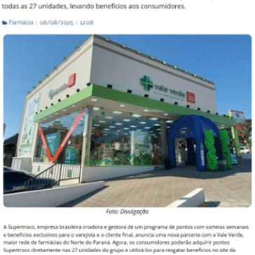 Supertroco anuncia nova parceria com o Grupo Vale Verde