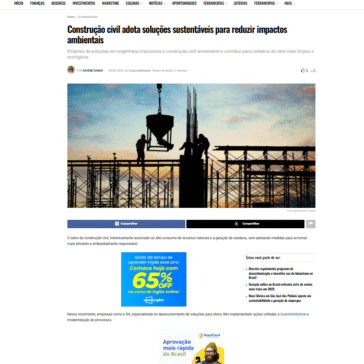 Construção civil adota soluções sustentáveis para reduzir impactos ambientais
