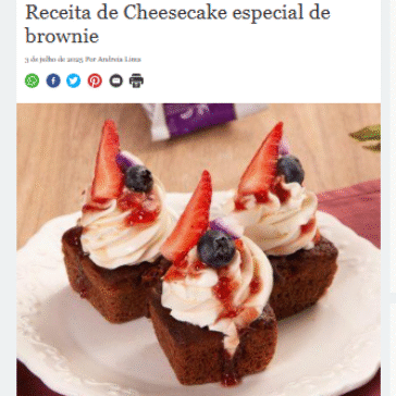 Receita de Cheesecake especial de brownie