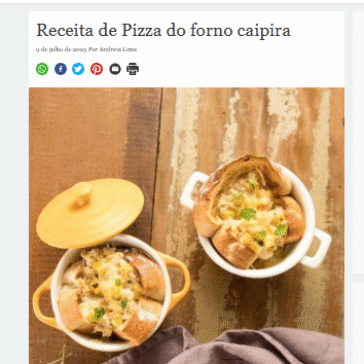 Receita de Pizza do forno caipira