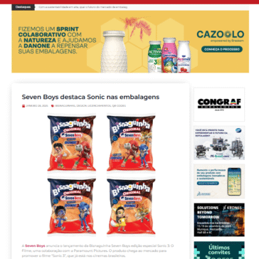 Seven Boys destaca Sonic nas embalagens
