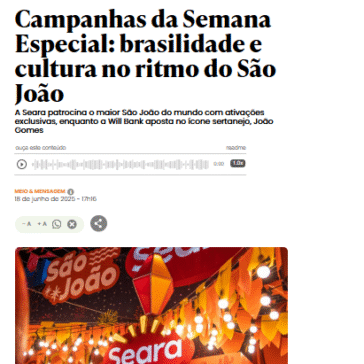 Campanhas da Semana Especial: brasilidade e cultura no ritmo do São João