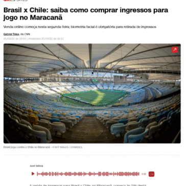 Brasil x Chile: saiba como comprar ingressos para jogo no Maracanã
