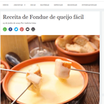 Receita de Fondue de queijo fácil