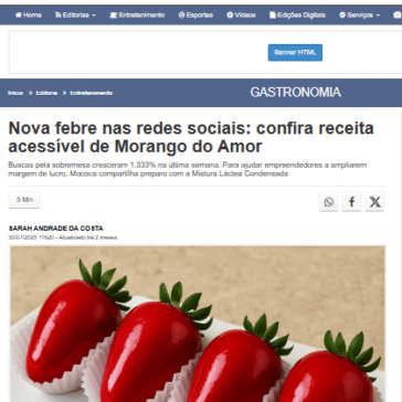 Nova febre nas redes sociais: confira receita acessível de Morango do Amor