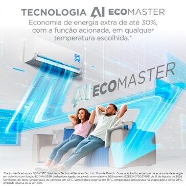 Midea lança AI ECOMASTER: ar-condicionado com inteligência artificial que garante até 30% de economia de energia extra e controle de umidade do ar