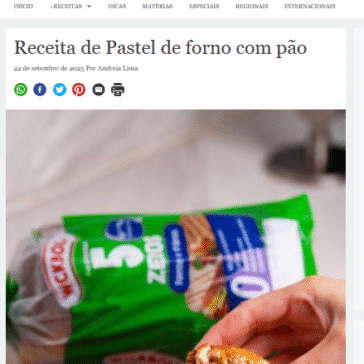 Receita de Pastel de forno com pão