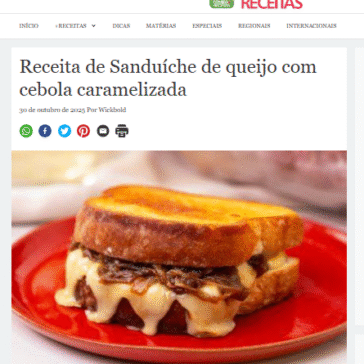 Receita de Sanduíche de queijo com cebola caramelizada