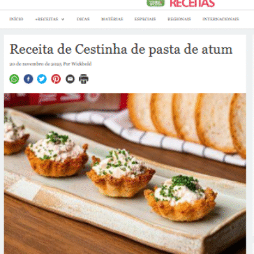 Receita de Cestinha de pasta de atum