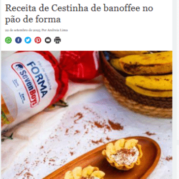 Receita de Cestinha de banoffee no pão de forma