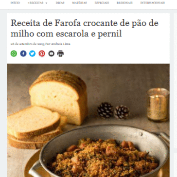 Receita de Farofa crocante de pão de milho com escarola e pernil
