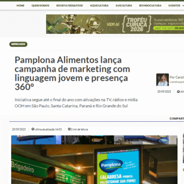 Pamplona Alimentos lança campanha de marketing com linguagem jovem e presença 360°