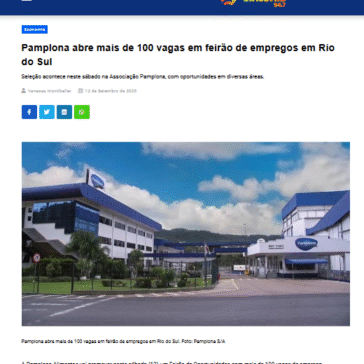 Pamplona abre mais de 100 vagas em feirão de empregos em Rio do Sul