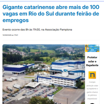 Gigante catarinense abre mais de 100 vagas em Rio do Sul durante feirão de empregos