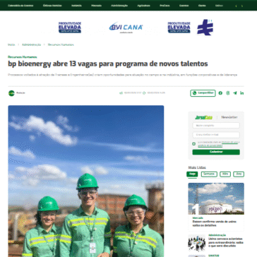 bp bioenergy abre 13 vagas para programa de novos talentos