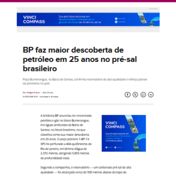 BP faz maior descoberta de petróleo em 25 anos no pré-sal brasileiro