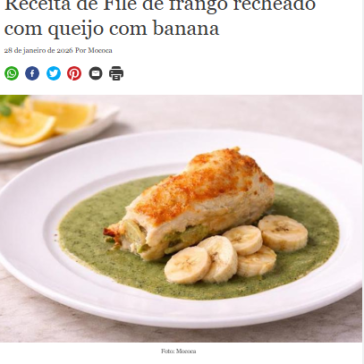 Receita de Filé de frango recheado com queijo com banana