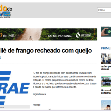 Receita de Filé de frango recheado com queijo com banana