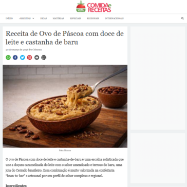 Receita de Ovo de Páscoa com doce de leite e castanha de baru
