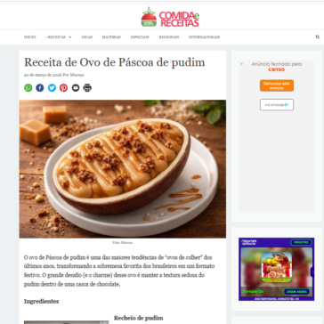 Receita de Ovo de Páscoa de pudim