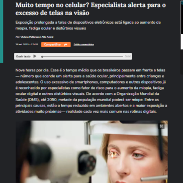 Muito tempo no celular? Especialista alerta para o excesso de telas na visão – Terra