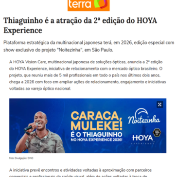 Thiaguinho é a atração da 2ª edição do HOYA Experience – Terra