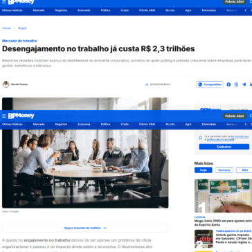 Desengajamento no trabalho já custa R$ 2,3 trilhões