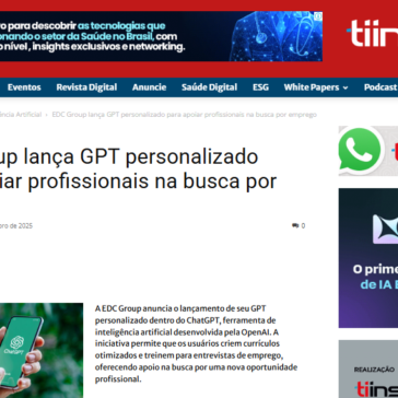 EDC Group lança GPT personalizado para apoiar profissionais na busca por emprego