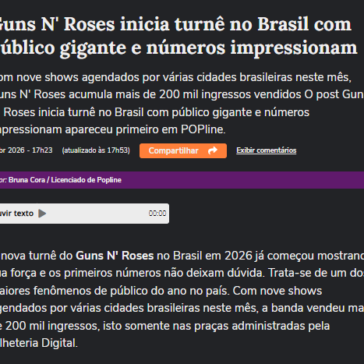 Guns N’ Roses inicia turnê no Brasil com público gigante e números impressionam – Terra