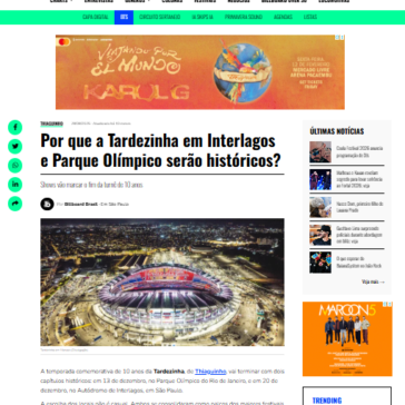 Por que a Tardezinha em Interlagos e Parque Olímpico serão históricos? – BillBoard