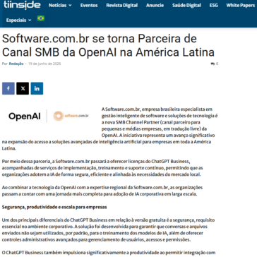 Software.com.br se torna Parceira de Canal SMB da OpenAI na América Latina – Tiinside