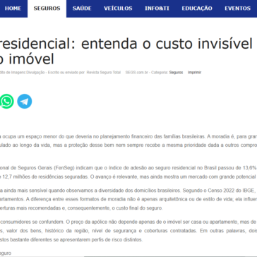 Seguro residencial: entenda o custo invisível dos riscos no imóvel – Segs