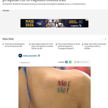 71% das mulheres dizem já ter sofrido assédio, aponta pesquisa em 10 capitais brasileiras