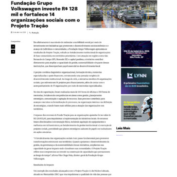 Fundação Grupo Volkswagen investe R$ 128 mil e fortalece 14 organizações sociais com o Projeto Tração ESG Inside