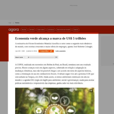 Economia verde alcança a marca de US$ 5 trilhões